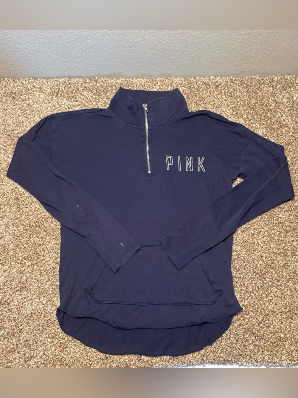 Victoria's Secret PINK Dallas Cowboys Women’s XS Navy Pullover Half-Zip - Picture 2 of 12